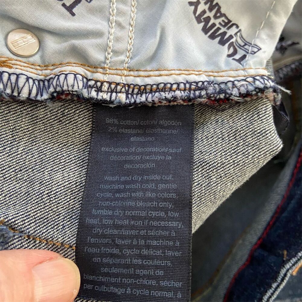 Tommy Jeans Mid-Rise Flare Blue Denim Iconic Patch Zip Fly​ Size 8 - Picture 5 of 14